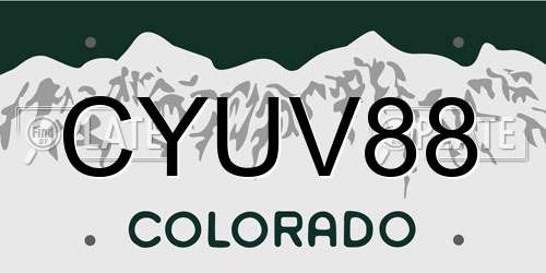 CYUV88 Colorado License Plate