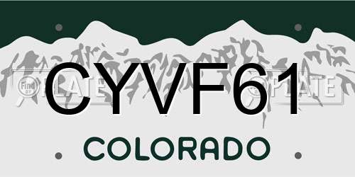 CYVF61 Colorado License Plate