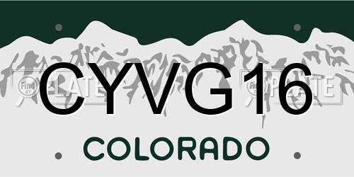 CYVG16 Colorado License Plate