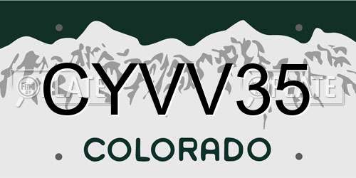 CYVV35 Colorado License Plate