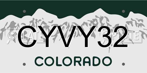 CYVY32 Colorado License Plate