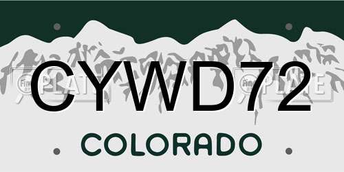 CYWD72 Colorado License Plate