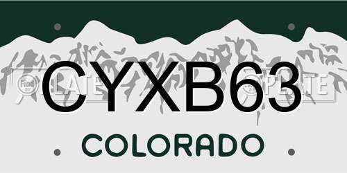 CYXB63 Colorado License Plate