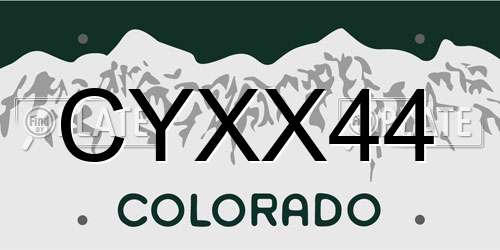 CYXX44 Colorado License Plate