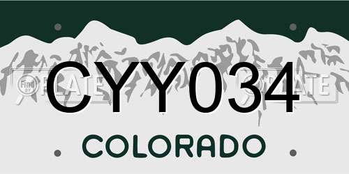 CYY034 Colorado License Plate