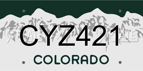 CYZ421 Colorado License Plate