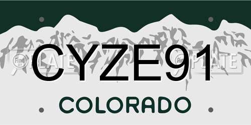 CYZE91 Colorado License Plate