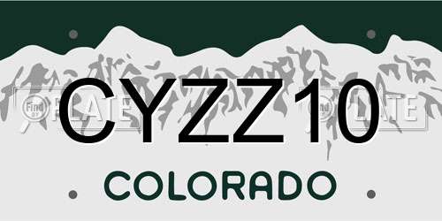 CYZZ10 Colorado License Plate