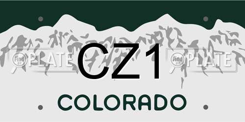 CZ1 Colorado License Plate