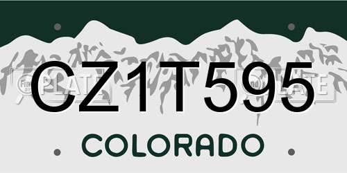 CZ1T595 Colorado License Plate