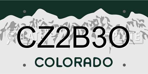 CZ2B3O Colorado License Plate