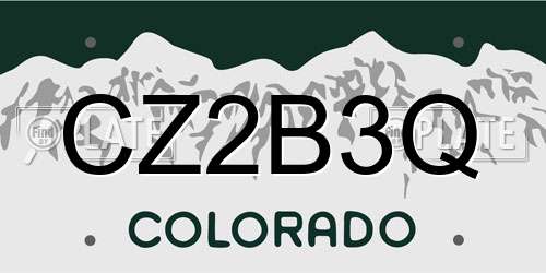 CZ2B3Q Colorado License Plate