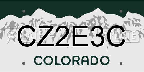 CZ2E3C Colorado License Plate
