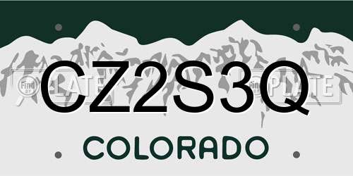 CZ2S3Q Colorado License Plate