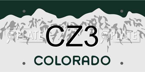 CZ3 Colorado License Plate