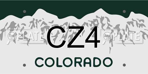 CZ4 Colorado License Plate