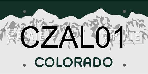 CZAL01 Colorado License Plate