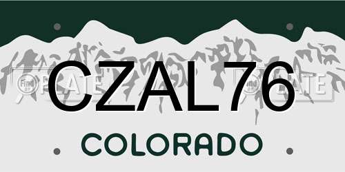 CZAL76 Colorado License Plate