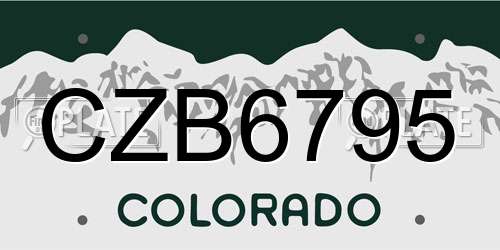 CZB6795 Colorado License Plate