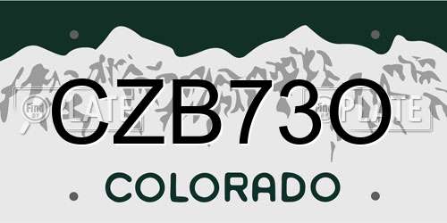 CZB73O Colorado License Plate