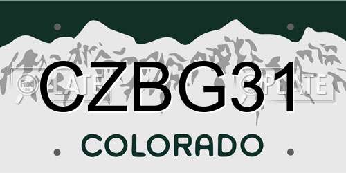 CZBG31 Colorado License Plate