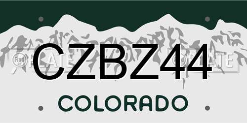CZBZ44 Colorado License Plate