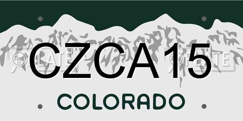 CZCA15 Colorado License Plate