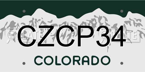 CZCP34 Colorado License Plate