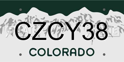 CZCY38 Colorado License Plate