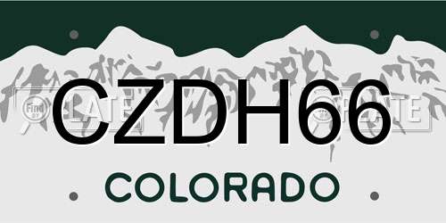 CZDH66 Colorado License Plate