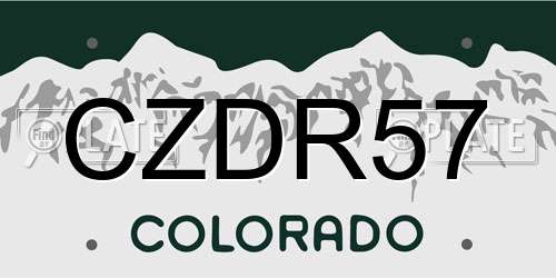 CZDR57 Colorado License Plate