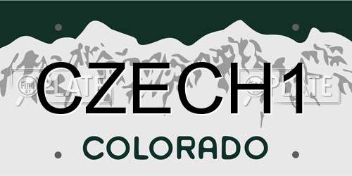 CZECH1 Colorado License Plate