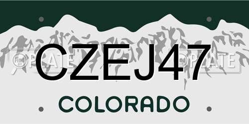 CZEJ47 Colorado License Plate