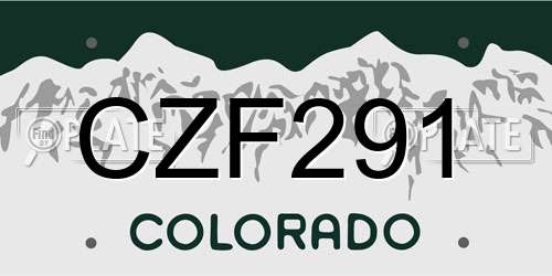 CZF291 Colorado License Plate