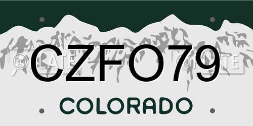 CZFO79 Colorado License Plate