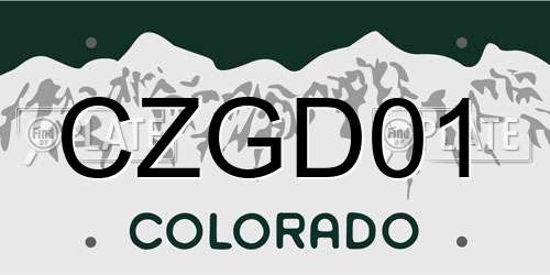 CZGD01 Colorado License Plate