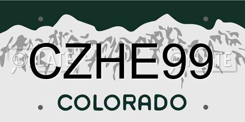 CZHE99 Colorado License Plate