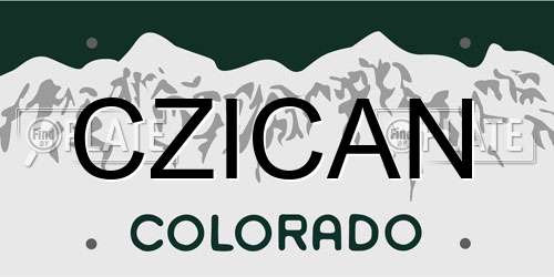 CZICAN Colorado License Plate