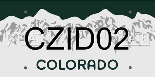 CZID02 Colorado License Plate