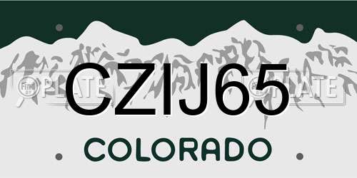 CZIJ65 Colorado License Plate