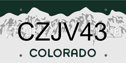 CZJV43 Colorado License Plate