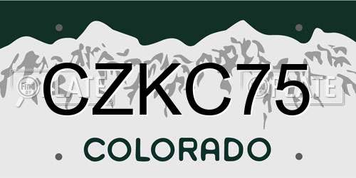 CZKC75 Colorado License Plate