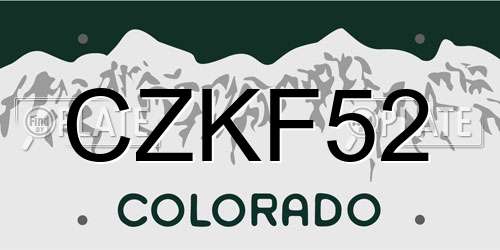 CZKF52 Colorado License Plate