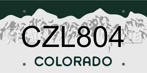 CZL804 Colorado License Plate
