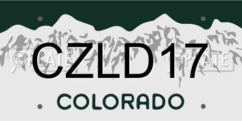 CZLD17 Colorado License Plate