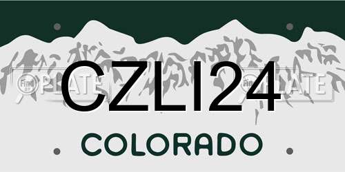 CZLI24 Colorado License Plate