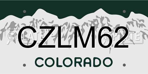 CZLM62 Colorado License Plate