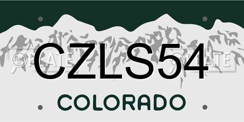 CZLS54 Colorado License Plate