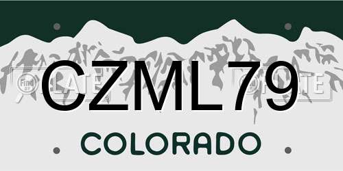 CZML79 Colorado License Plate