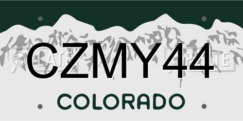 CZMY44 Colorado License Plate